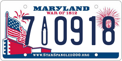 MD license plate 7AU0918