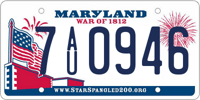 MD license plate 7AU0946