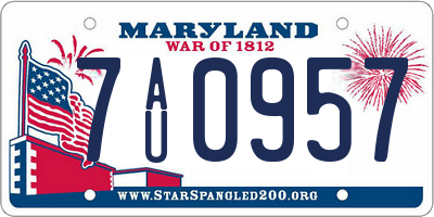 MD license plate 7AU0957
