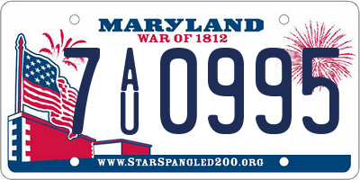 MD license plate 7AU0995