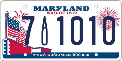 MD license plate 7AU1010