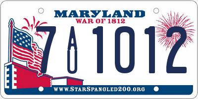 MD license plate 7AU1012