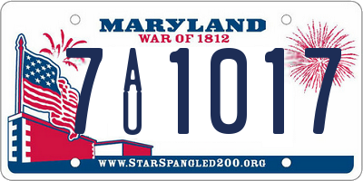 MD license plate 7AU1017