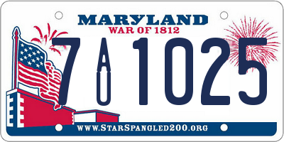 MD license plate 7AU1025