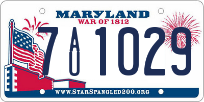 MD license plate 7AU1029