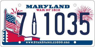 MD license plate 7AU1035