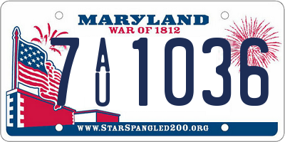 MD license plate 7AU1036