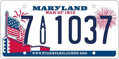 MD license plate 7AU1037