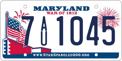 MD license plate 7AU1045