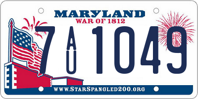 MD license plate 7AU1049