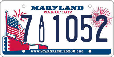 MD license plate 7AU1052