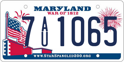 MD license plate 7AU1065