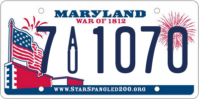 MD license plate 7AU1070