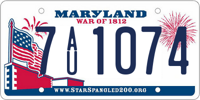 MD license plate 7AU1074