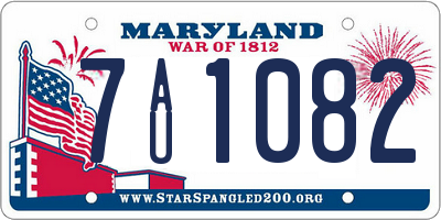 MD license plate 7AU1082