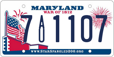 MD license plate 7AU1107