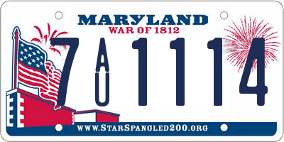 MD license plate 7AU1114
