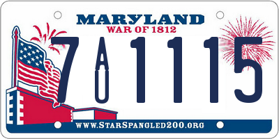 MD license plate 7AU1115