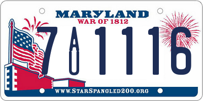 MD license plate 7AU1116