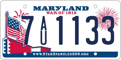 MD license plate 7AU1133