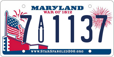 MD license plate 7AU1137