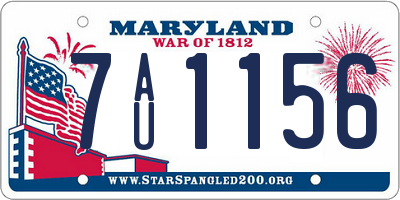 MD license plate 7AU1156