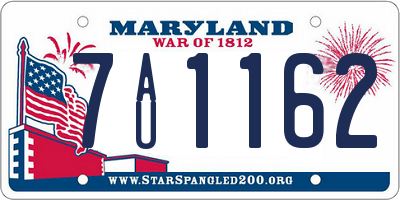 MD license plate 7AU1162