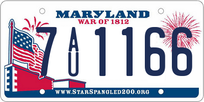 MD license plate 7AU1166