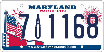 MD license plate 7AU1168