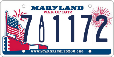 MD license plate 7AU1172