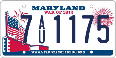 MD license plate 7AU1175