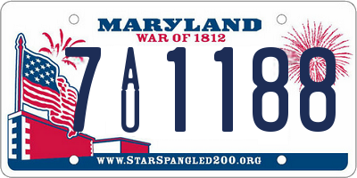 MD license plate 7AU1188