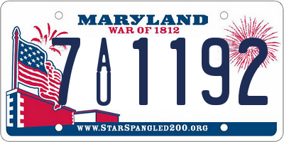 MD license plate 7AU1192