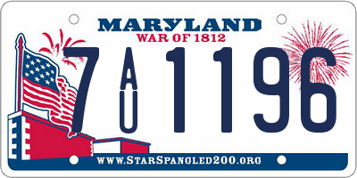 MD license plate 7AU1196