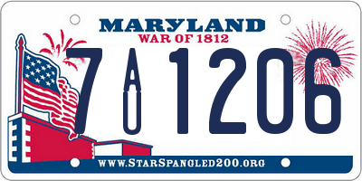 MD license plate 7AU1206