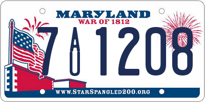 MD license plate 7AU1208
