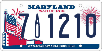 MD license plate 7AU1210