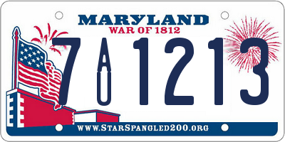 MD license plate 7AU1213