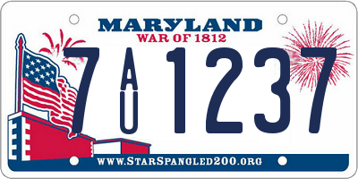 MD license plate 7AU1237