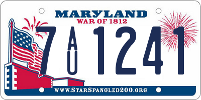 MD license plate 7AU1241