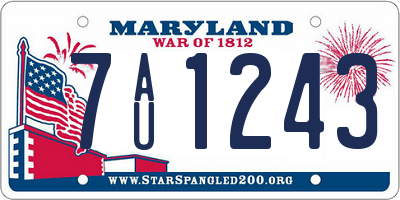 MD license plate 7AU1243