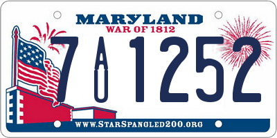MD license plate 7AU1252