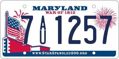 MD license plate 7AU1257