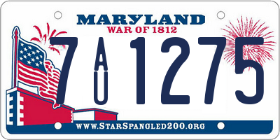 MD license plate 7AU1275