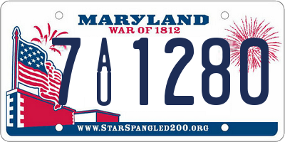 MD license plate 7AU1280