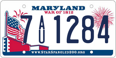 MD license plate 7AU1284