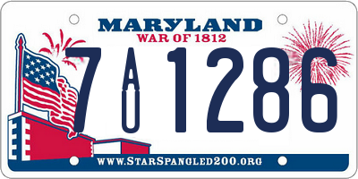 MD license plate 7AU1286