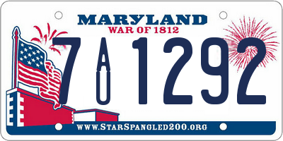 MD license plate 7AU1292