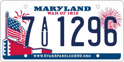 MD license plate 7AU1296
