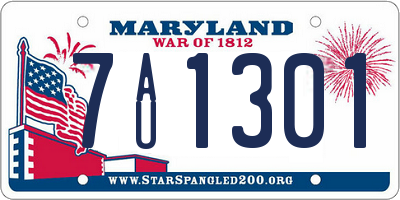 MD license plate 7AU1301